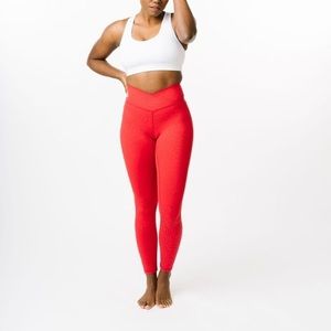 Women's Red High-Waisted Leggings